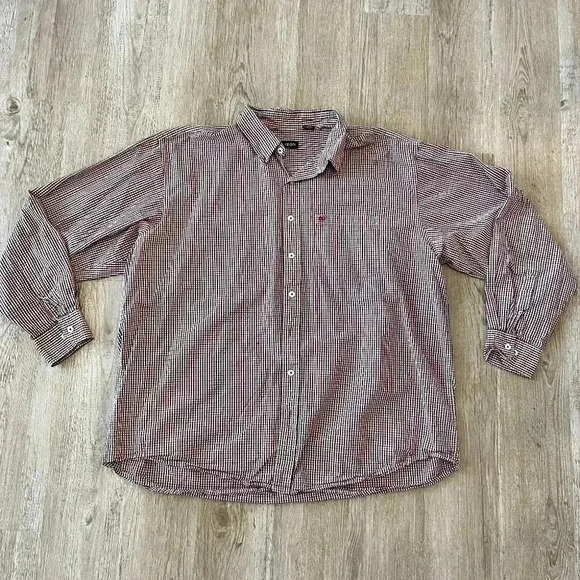 Mens Izod Red/Blue Checkered Button Up Shirt - 3XLT - Picture 1 of 7
